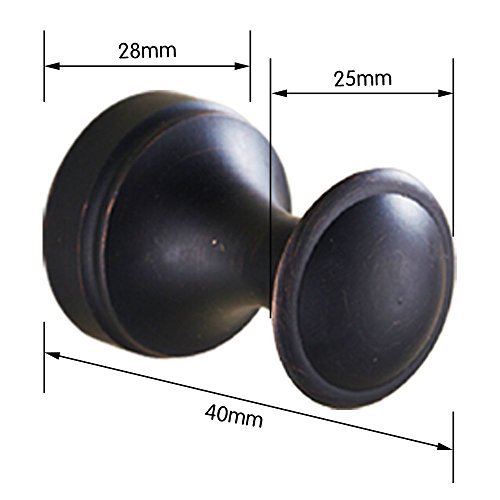 Weare Home Schwarz Öil Bronze finished Wandmontag einzeln Cool Deko Badezimmer Zubehör Mantel-Hütenhaken Haken Kleiderhaken Handtuchhaken aus alle Messing,2 Stück - 2