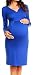 Happy Mama Women's Maternity Nursing Pencil Long Sleeve Dress 6801p (Royal Blue, UK 14, 285 (6801) ROYAL BLUE XL UK 14 )