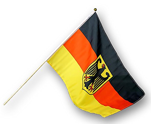 1 x Deutschland Stabfahne Fanartikel WM EM 60 x 90 cm mit Adler Fahne Fußball Flagge