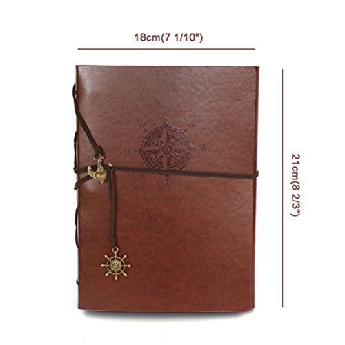 OMYZON 60 Seiten 18 * 22cm/7.09 * 8.66″1 7″ Hand Scrapbook DIY Weinlese PU ledernes Leder handgemachtes Foto Album Paar Erinnerungsalbum Das kreative Geschenk Buch der Kinder 1PCS - 2