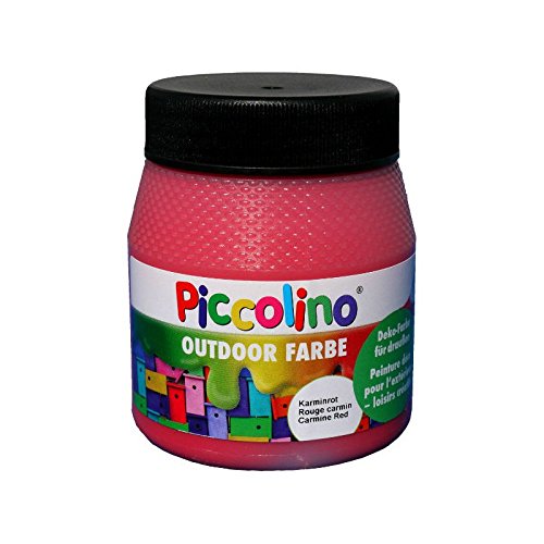 PICCOLINO Outdoor Dekorationsfarbe Karmin-Rot 250ml - umweltfreundliche Deko Farbe für den Außenbereich