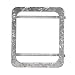 Produktbild Hemobllo Geprägte Muster Quadrat Apple Watch Case Metallrahmen Schutzhülle Luxus Cover Shell Stoßstange für Apple Watch-Serie (42mm Silber)