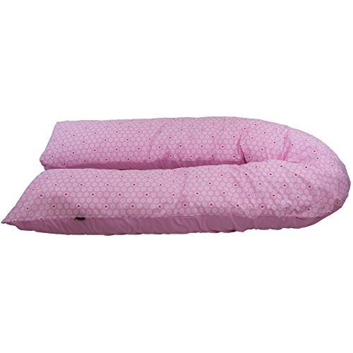 iSafe Pregnancy Maternity And Feeding Pillow - Pink & Hearts (With Pillow Case)