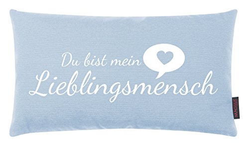 Kissen Blau Spruch - Magma Kissen 63150 025 Lieblingsmensch Zierkissen