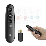 Doosl Presentador Inalámbrico: El receptor USB incorpora una tarjeta TF con el software para configurar tu presentador inalámbrico. Tan sólo conecta el receptor a un USB y podrás tanto configurarlo como aprovechar el espacio restante para almacenar tus presentaciones.