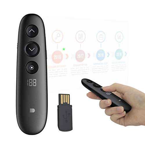 Puntero Puntero Presentaciones Inalámbrico Mando Presentador Remoto con Punto de Luz, Doosl Presentador Inalámbrico con Sistema Avanzado de Haz de Luz, 2.4GHz Puntero Laser para PPT/Keynote/Windows