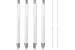 GELUODE 4Pcs Retractable Click Eraser with 4Pcs Refill Erasers, Premium Pen Style Rubber Stick Erasers Mechanical Grip Eraser for Kids Students Artist Painting Writing