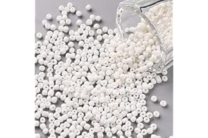 Handicraft Emporium Glass Seed Beads | Round | 3mm | White | 50g
