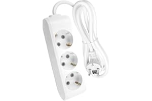 Viko Multi-Let 3lü Topraklı Kablolu Ç.K 3mt Priz, Beyaz