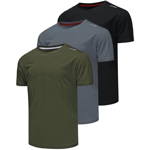 Zoofly 3er Pack Sport T-Shirts Herren - Atmungsaktiv & Mit Reflektorstreifen
