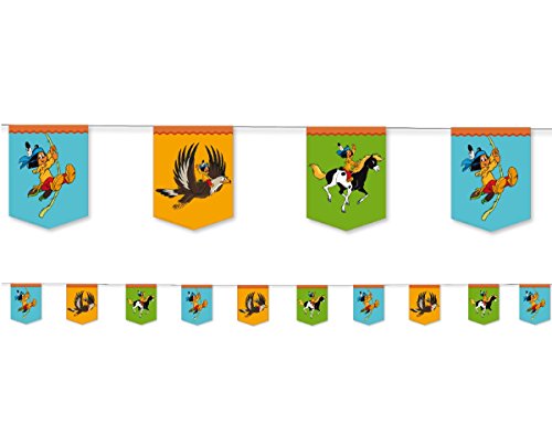 3,5m Wimpelkette * YAKARI * mit 10 Wimpeln für Kinderparty und Kindergeburtstag von DH-Konzept // Indianer Indianerjunge Sioux Kleiner Donner Deko Partykette Girlande Banner Party Set - 2