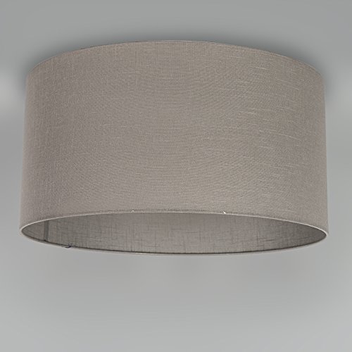 QAZQA Modern Polyester Lampenschirm 50/50/25 Zylinder taupe , Rund gerade Schirm Pendelleuchte, Schirm Stehleuchte, - 3