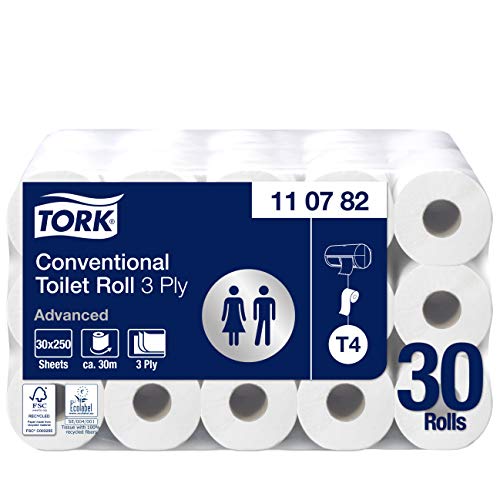 Tork 110782 - Pack de 30 rollos de papel higi nico x 250 hojas 3 capas color blanco reviews Tork 110782 - Pack de 30 rollos de papel higi nico x 250 hojas 3 capas color blanco