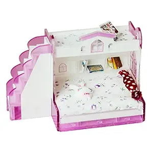 Cyruss ABS Miniature Bunk Bed Model for 1/12 Dolls House Children Bedroom Furniture Life Scenes Decor Room Accessory #2