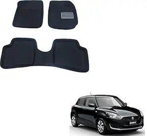 KOZDIKO Thermoplastic Elastomer Car Foot Mat Color for Maruti Suzuki Swift -2018-Present (Black)