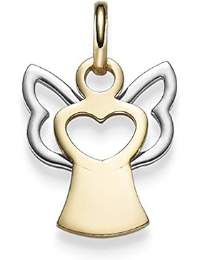 Anhänger Engel Engelchen & Herz 585 Gold Gelbgold Weißgold 21x12mm