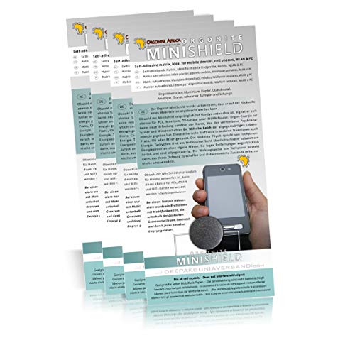 Mini-bouclier en orgonite (lot de 4) - Protection contre les ondes électromagnétiques pour téléphones portables