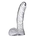 Produktbild Crystal Clear Dildo Biegsame Penis-Nachbildung mit Hoden aus transparentem Jelly-Material Sexspielzeug / Love Toys / Erotik Toys