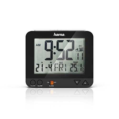 Hama Funk Wecker RC550 (sensorgesteuerte Nachtlichtfunktion, Schlummerfunktion, Temperatur- und Datumsanzeige) Funkwecker Digital schwarz - 6