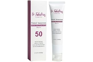 BE FABULOUS COSMETICS Be Fabulous SPF50 Daily Tinted Sunscreen Moisturiser 60g | UVA UVB Protection Colour Corrector and Face Primer