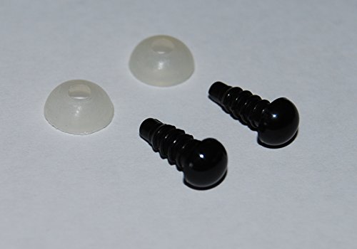 4 Paar, Solid Black Eyes Rückseite Kunststoff, 5 mm, für Teddybär Safety Augen Plüschfigur ist oder - 2