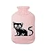 Little Black Cat Hot Water Bottle with Cover 900ML