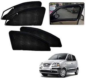 Carazy Zipper Magnetic Sun Shades Car Curtain for -Santro Xing - Set of 4 Pcs