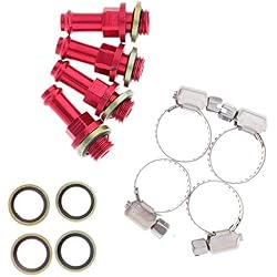 kesoto 4X CNC Boulons Vis Refroidisseur D'huile Radiateur Hydraulique Embrayage Frein Ligne - Rouge