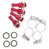 kesoto 4X CNC Boulons Vis Refroidisseur D'huile Radiateur Hydraulique Embrayage Frein Ligne - Rouge