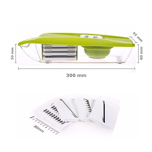 Saveur Royal® Mandoline Gemüse + extra-Handschuh Schnittwunden – Gemüseschneider mit 5 Klingen, Spiralschneider-Gemüse Gemüseschneider - 8