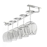 Fácil de instalar: 1 fila tiene capacidad para hasta 4 gafas, puedes elegir cuántas filas se instalan de acuerdo con el gabinete. Desliza los brazos colgantes en la parte inferior del armario o estante, sujeta la taza de vino, la taza de cristal, quita a cualquier lugar y cuando no se utilice.