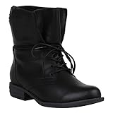  Damen Stiefeletten Warm Gefütterte Stiefel Schnürstiefeletten 151513 Schwarz Arriate 38 Flandell
