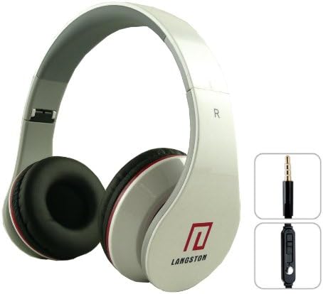 Langston ® Acer Predator 8 Gaming Tablet 8 Inch Super Bass High Definition Sound Over Ear Foldable Headphones ( iM-12v ) in White With Microphone & Remote