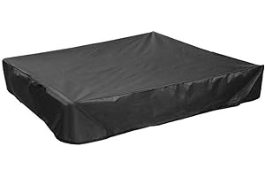 SOKEY Sandpit Cover, Black Waterproof Dustproof UV Protection Square Pool Cover with Drawstring for Sandpit, Toys and Furniture, Sandbox Cover
