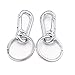 Price comparison product image Metal Keyring Keychain Key Fob Chain Lobster Clasps Swivel Clips ,Quick Release Detachable Key Rings(2 pcs, Silver)