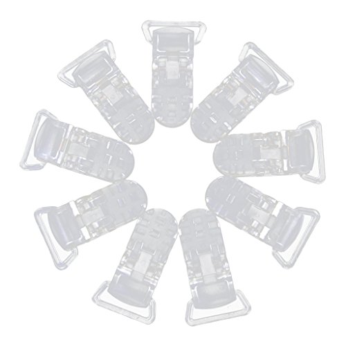 Resin Pacifier Holder Badge Dummy Clips Crafting Supplies 39 x 16mm Pack of 10 Clear