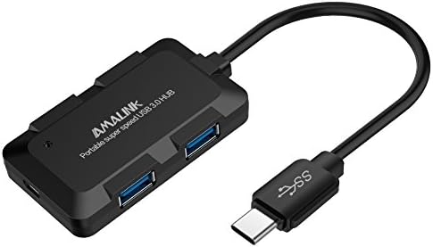 USB C HUB, AMALINK 4 Ports Super Speed USB3.1 Type-C OTG Data Hub for MacBook, Chromebook Pixel, Smart Phone