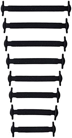 JuShen Creative Elastic No Tie Black Lazy Shoelaces Lock Bands for Adult DIY for sneakers boots running