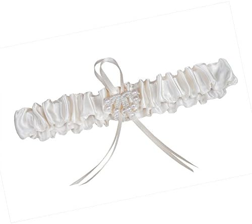 weddix Garter Perla in Chamois for the Bride - Stylish Garter with Small Loop and Bundle of Pearls as Romantic Bridal Accessory for Wedding