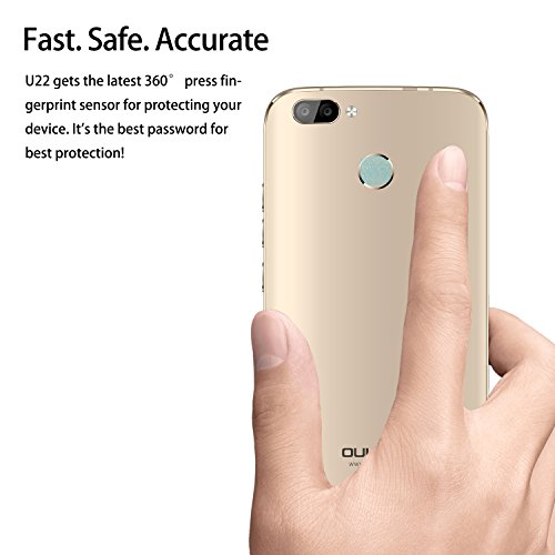Handy ohne Vertrag, Oukitel U22 5.5 Zoll Smartphone (GroÃŸe Batterie 2700mAh, Android 7.0, 2GB +16GB Interner Speicher, 13MP + 8MP) Handy mit 2 Simkarten GPS Bluetooth WIFI-Gold