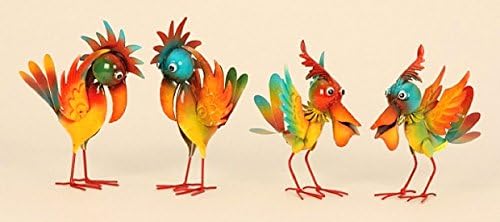 Deko Bird Set (MV9) Garden Garden Ornament-Various Models in My Store - Weatherproof Garden Gnome Statues Meerkat Bird Colourful Metall Deko
