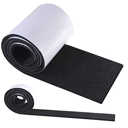 Fieltro Adhesivo Negro, HTBAKOI Fieltro Muebles Suelo 2 Rollos (100*10cm+100*2cm) Cinta Protector Fieltro Adhesivo Corte Libre en Cualquier Forma con Fuerte Adherencia para Muebles Sillas Objetos.etc