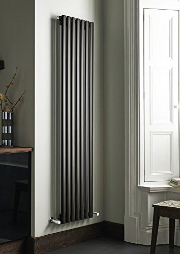 Kartell Aspen Steel Black Vertical Designer Radiator 1800mm x 310mm Double Panel