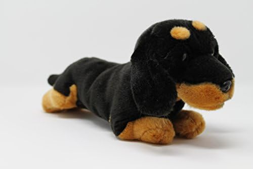 Cuddly Critters Plush 32cm Black &amp; Tan Short Hair Dachshund Toy Sausage Dog Teddy