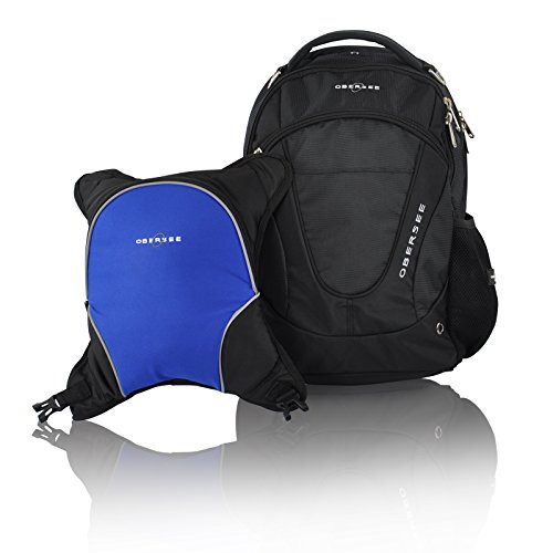 Preisvergleich Produktbild Obersee Oslo Windelrucksack mit abnehmbarer Kühlvorrichtung (schwarz / königsblau)