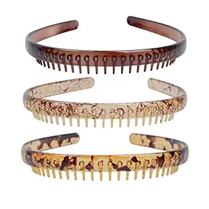 3 Pcs Resin Teeth Comb Headband Plastic Hard Hairband Fashion Durable Women Headdress Hair Accessories