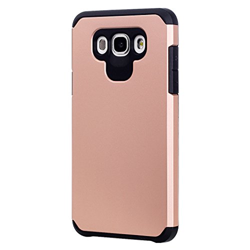 Galaxy J7 2016 Hülle Outdoor Rosa Schleife® PC Hard Back Cover Weich Silikon Bumper mit Dual Layer Schutz Hybrid Case Schutzhülle Handyhülle für Samsung Galaxy J7 2016 / J7109 / J7108 (5.5 Zoll) - 3