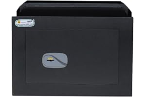 Yale Cassaforte da Muro con Chiave Y3260220, Nera, Dimensione 27x39x24cm, 2 Catenacci Orizzontali, 1+1 Catenacci Verticali, Made In Italy