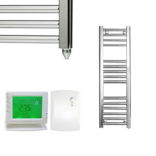 Buy Straight Chrome (SCPW) Electric Heated Ladder Towel Rail With Wireless Timer and Thermostat