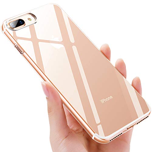 iKALULA Funda iPhone 8 Plus, Carcasas Case iPhone 7 Plus Silicona Protector Antideslizante Estuches Fundas iPhone 7 Plus Suave TPU Ultra Fina Cover para iPhone 8 Plus/iPhone 7 Plus - Transparente